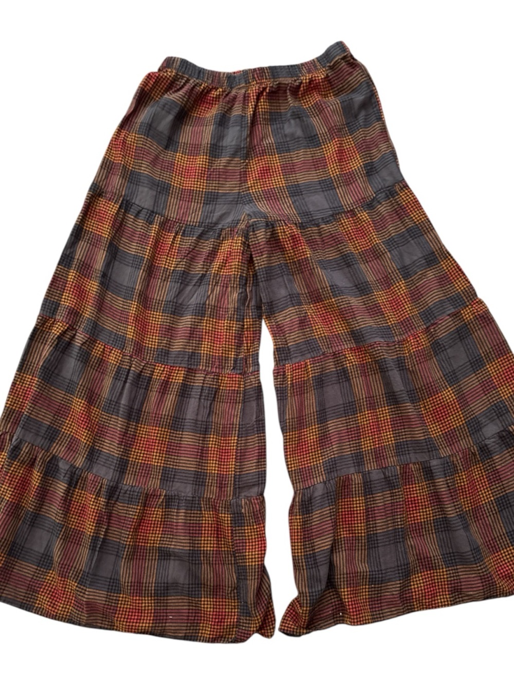 Natural Life Patti Palazzo Pants Flannel Size M Ruffle Tier